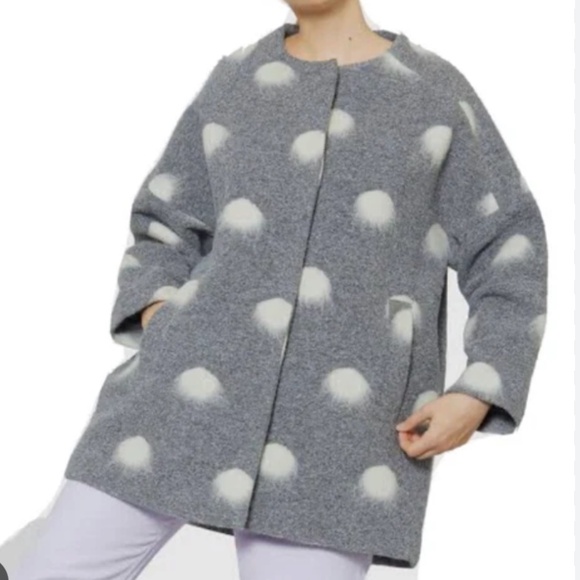 Gorman Jackets & Blazers - GORMAN EDIE grey polka dot wool coat size AU 14
